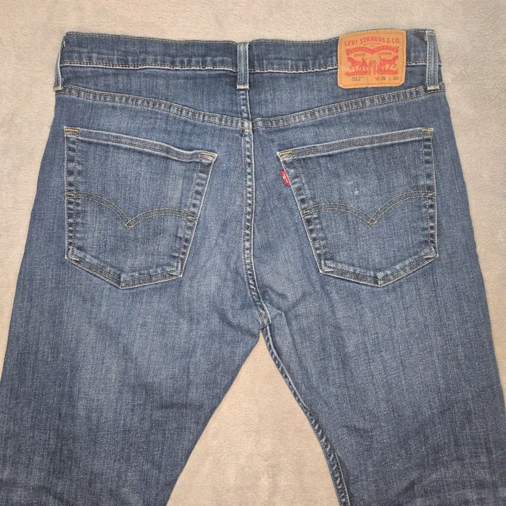 Levis 512 Slim Taper Blue Denim Jeans Mens W36 L28 Medium Wash